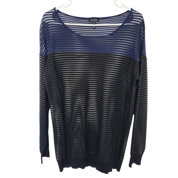 Escada Sport Jonathan Saunders Sheer Striped Pullover Sweater M Designer Grunge - Picture 1 of 8